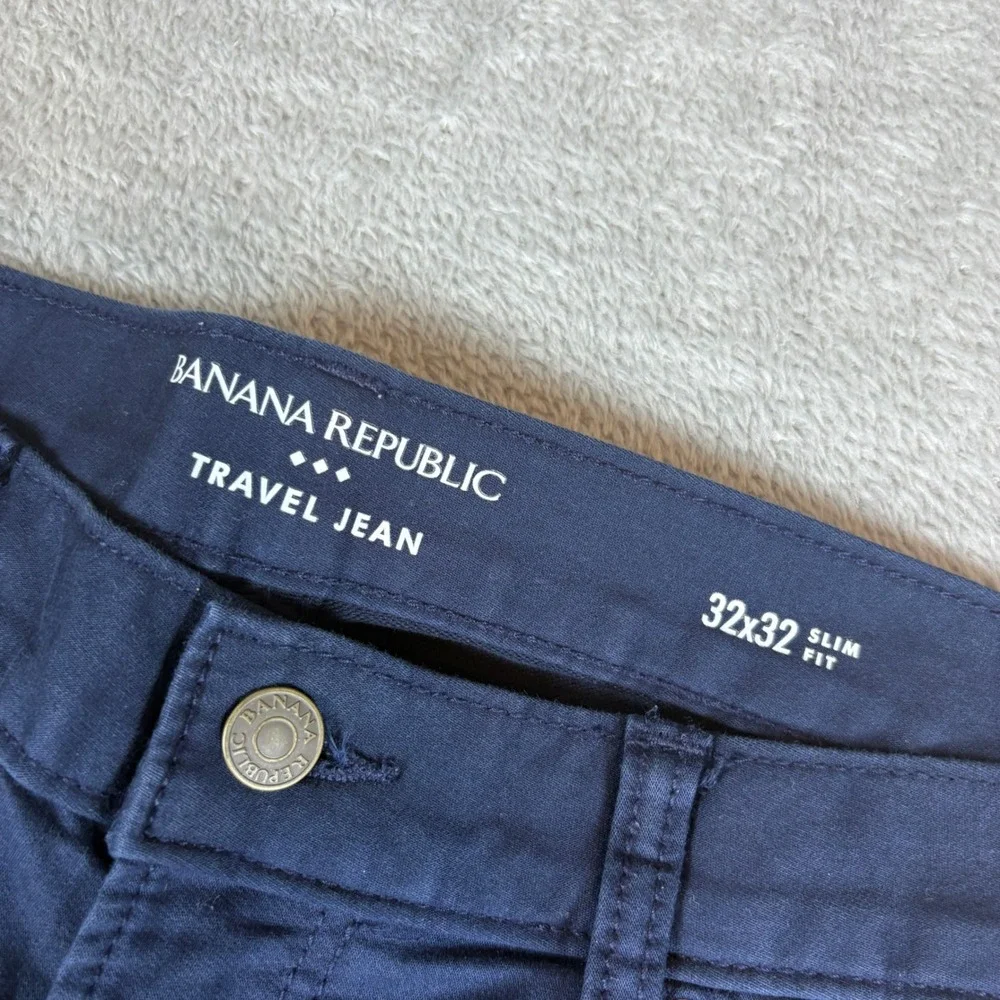 Banana Republic Jeans Mens 32x32 Travel Jean Slim Fit Navy Blue Stretch